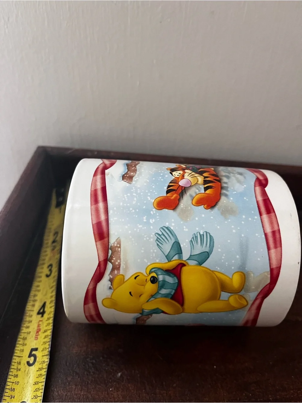 Disney Winnie the Pooh Ceramic Mug with Red and Yellow Accents